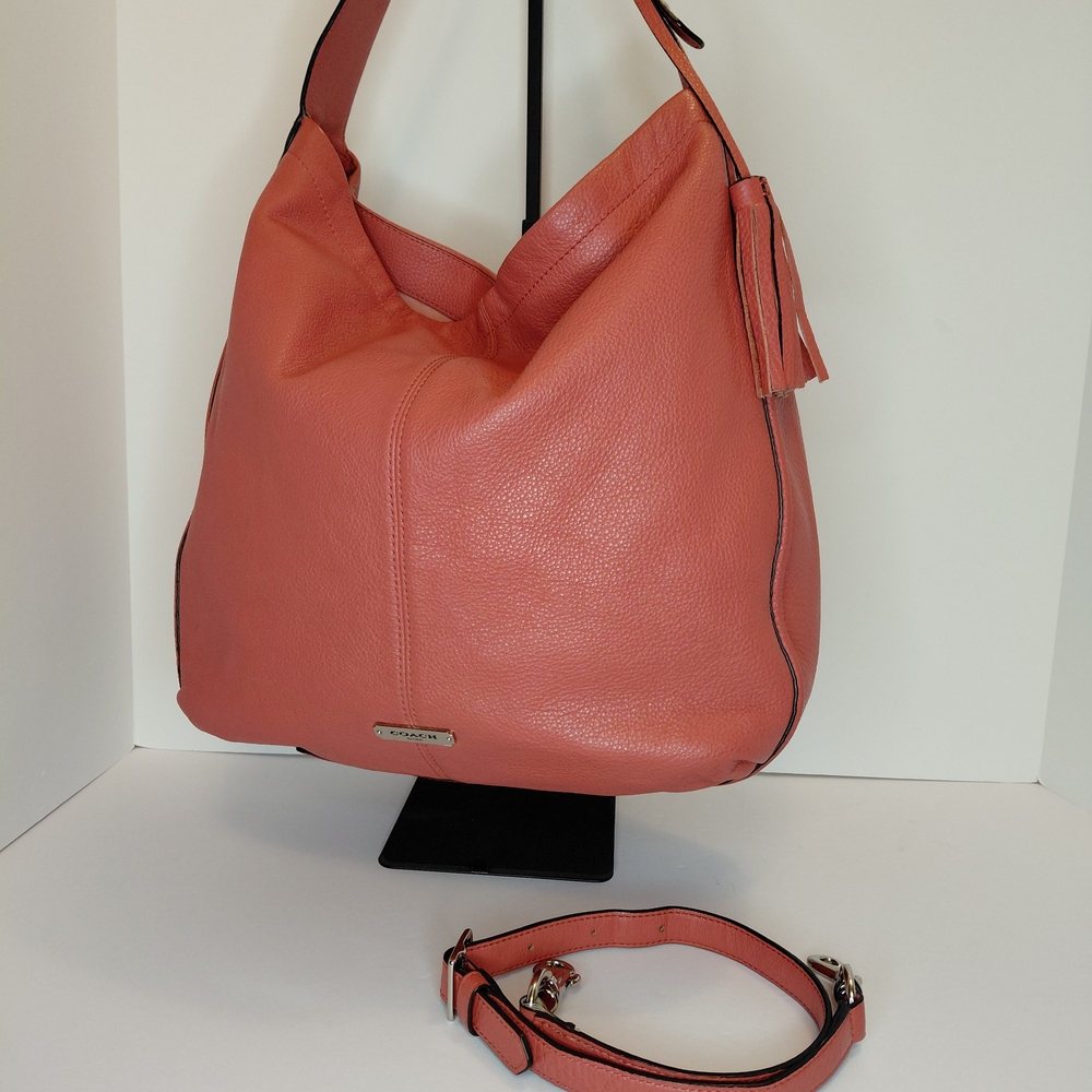 Coach Avery Pebbled Leather Hobo Shoulder Bag Sienna - Picture 11 of 16